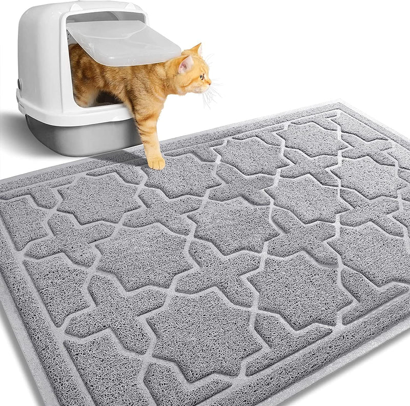 Cat Litter Mat, 24"X20" Litter Box Mat with Litter Lock Mesh, Soft Durable Cat Litter Mat Litter Trapping Mat, Easy to Clean, Non-Slip, Water Resistant, Litter Free Floors, Light Coffe