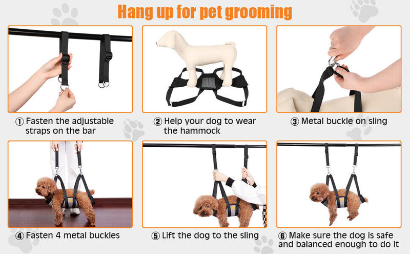 Pet Dog Grooming Hammock Restraint Harness Sling Bag Hair Nail Trimming Helper