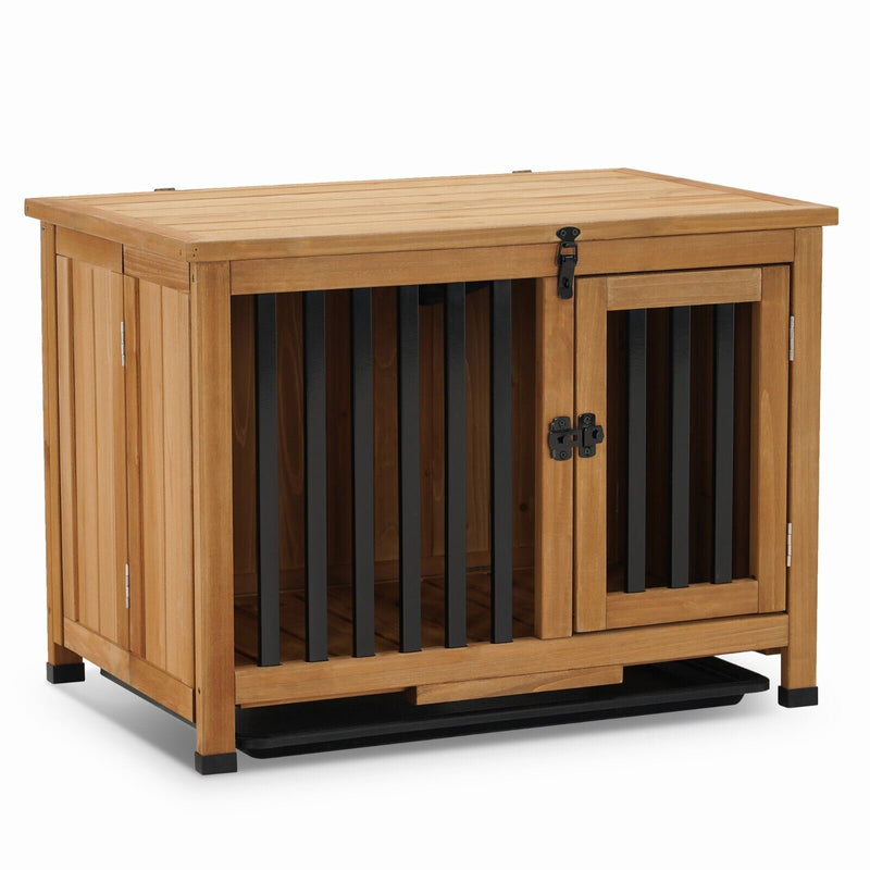 Lovupet Wooden Dog Crate Furniture, No Assembly Portable Small Pet Crate, 0651