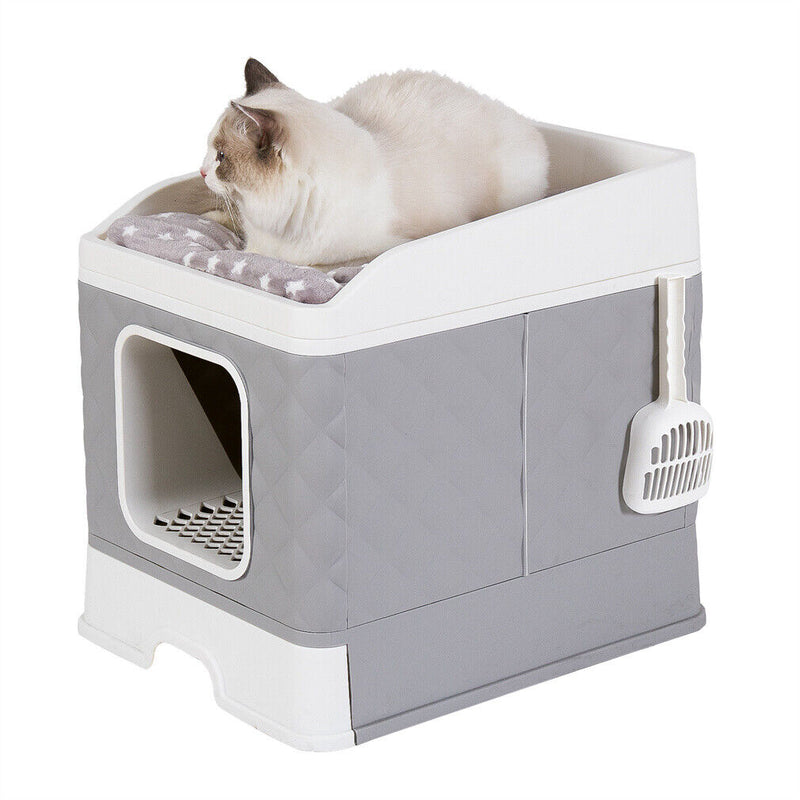 Bingopaw High Quality Jumbo Cat Litter Box Cat Odorless Enclosed Pan Tray House