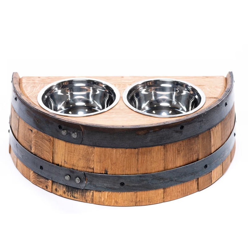 Bourbon Barrel Dog Bowl Holder - Pet Supplies Free Shipping