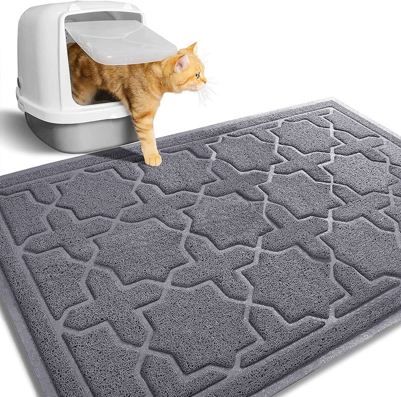 Cat Litter Mat, 24"X20" Litter Box Mat with Litter Lock Mesh, Soft Durable Cat Litter Mat Litter Trapping Mat, Easy to Clean, Non-Slip, Water Resistant, Litter Free Floors, Light Coffe