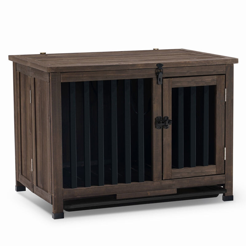 Lovupet Wooden Dog Crate Furniture, No Assembly Portable Small Pet Crate, 0651