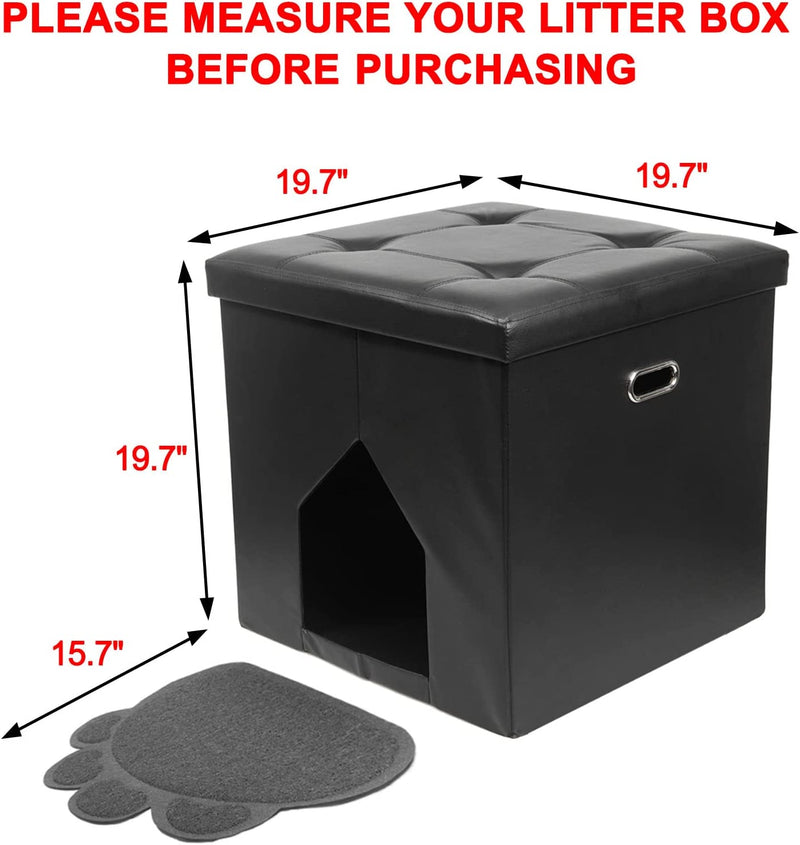 Cat Litter Box Enclosure Furniture Hidden - Dog Proof Cat Toilet House, Hooded