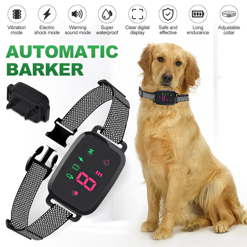 Smart Automatic anti Barking Dog Collar Stop Barking Dogs Training Collar Digital Display Waterproof Rechargeable Pet Supplies