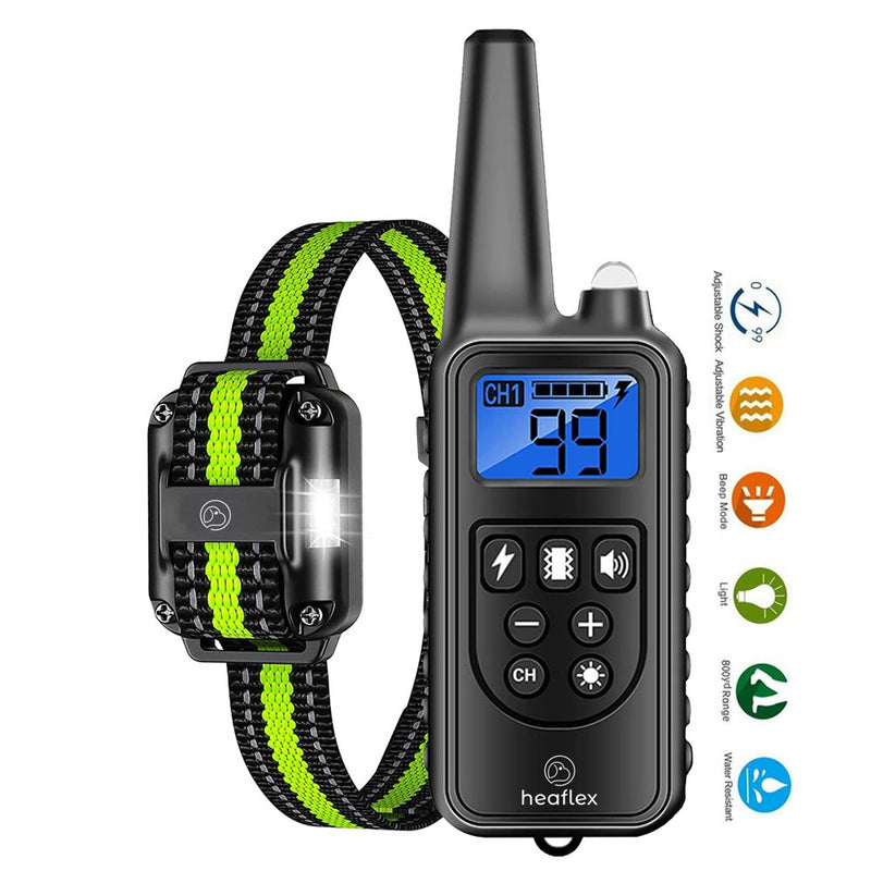 Dog Training Electric Collar 2600Ft Remote 4 Modes Light Beep Vibration Shock Waterproof