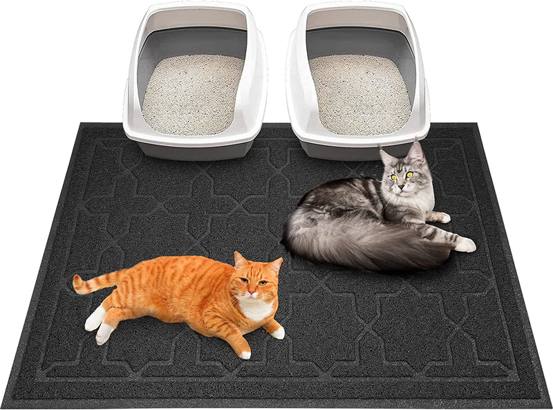 Cat Litter Mat, 24"X20" Litter Box Mat with Litter Lock Mesh, Soft Durable Cat Litter Mat Litter Trapping Mat, Easy to Clean, Non-Slip, Water Resistant, Litter Free Floors, Light Coffe