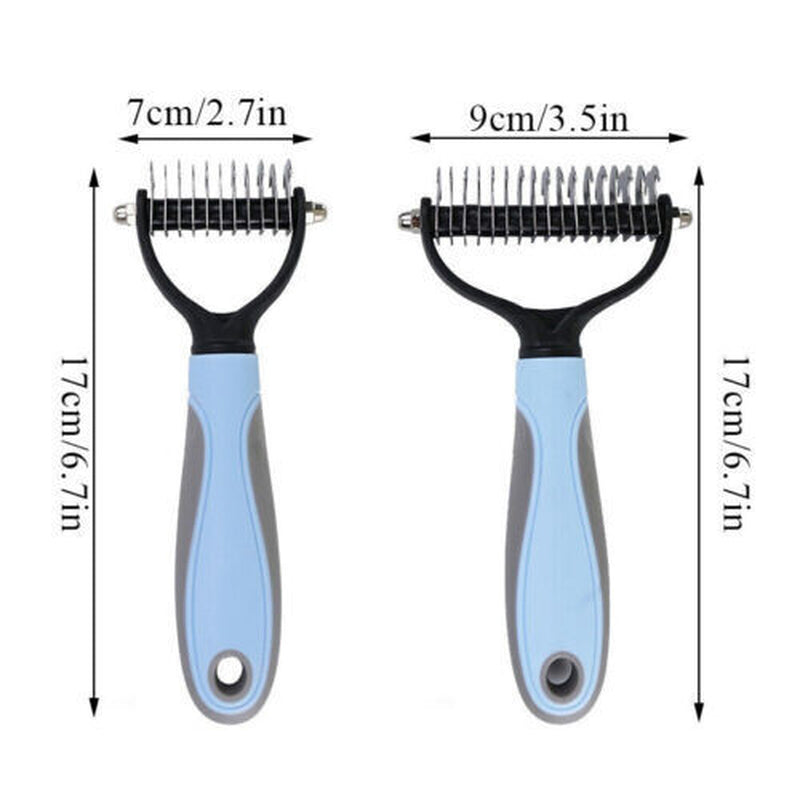 Professional 2 Sided Undercoat Dog Cat Shedding Comb Brush Pet Grooming Tool