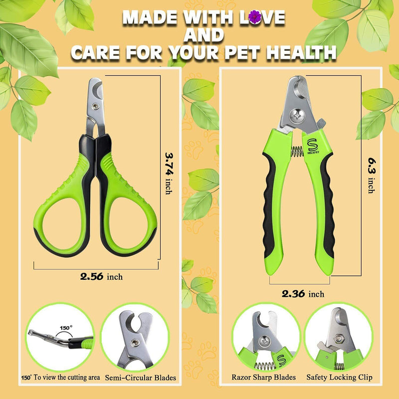 NEW 7-Piece Pet Grooming Set - Stainless Steel Nail Clipper & Scissors Dog Cat