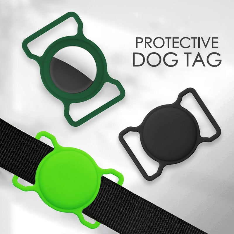 2 PCS Airtag Protector, Pet Silicone Protective Case for Apple Airtag GPS Finder Dog Cat Collar Loop, Pet Loop Holder for Air_Tag, for Apple Locator Tracker Anti-Lost Device (2 Pcs)