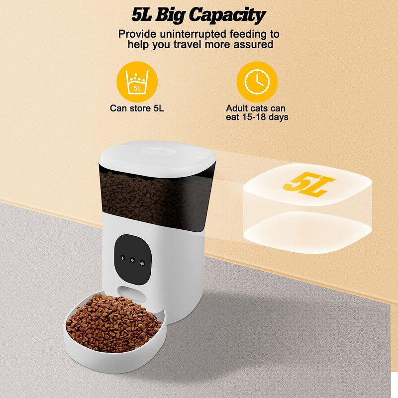 Automatic Cat Feeder - APP Control 2.4G Wifi Smart Pet Dry Food Dispenser