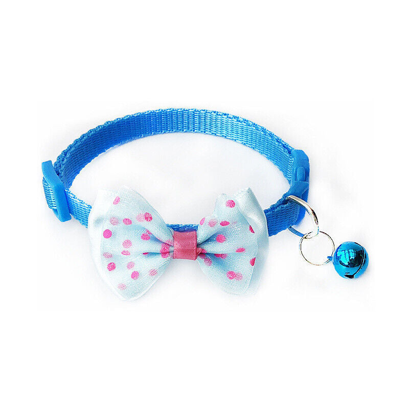 Small Dog Cat Collar CUTE ~ Buckle Bell Bow Tie Reflective Stripe Kitten Puppy