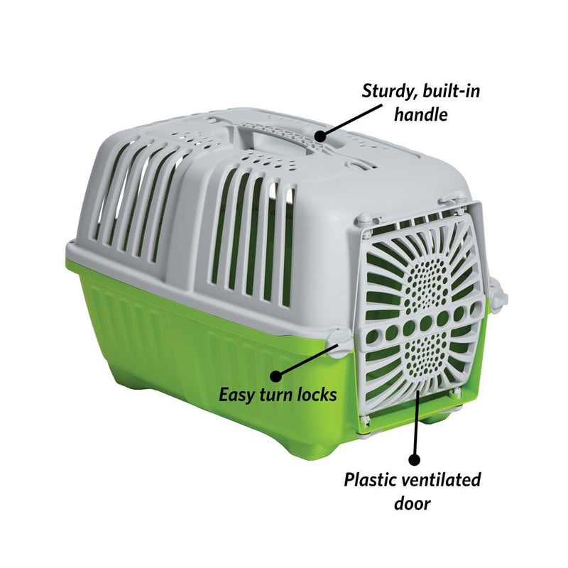 Spree 19" Travel Pet Carrier | Green with Plastic Door