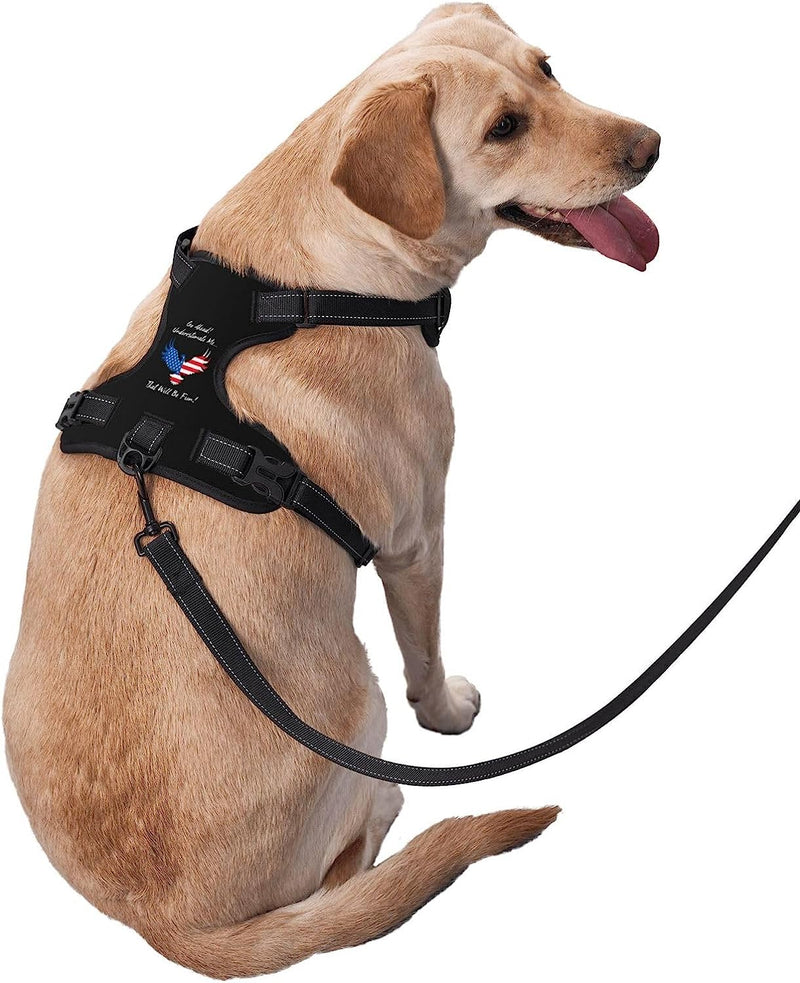 Go Ahead Underestimate Me That'Ll Be Fun Dog Harness Soft Padded Dog Harness Adjustable Reflective Harness for Small Medium Large Dogs