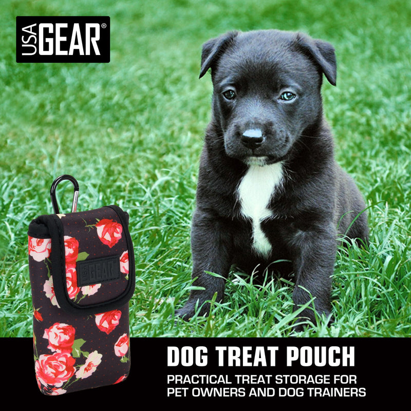 Dog Treat Carrying Pouch with Internal Pockets and Carabiner Clip