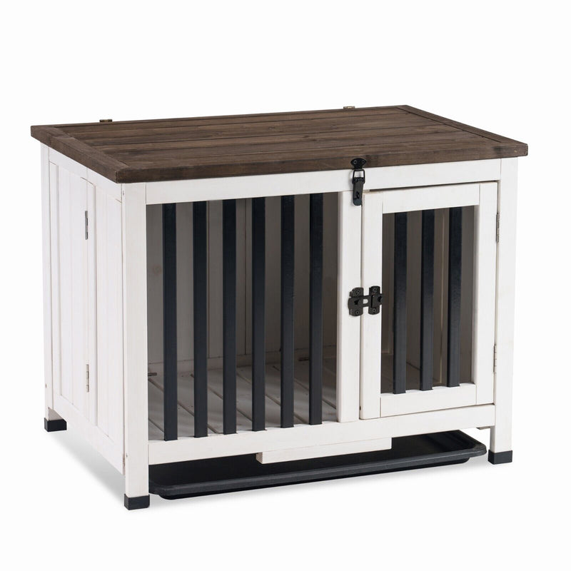 Lovupet Wooden Dog Crate Furniture, No Assembly Portable Small Pet Crate, 0651