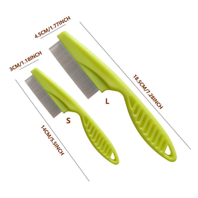 2Pcs/Set Pet Flea Combs Flea Tick Lice Fine Tooth Grooming Comb for Cat Dog