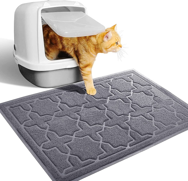 Cat Litter Mat, 24"X20" Litter Box Mat with Litter Lock Mesh, Soft Durable Cat Litter Mat Litter Trapping Mat, Easy to Clean, Non-Slip, Water Resistant, Litter Free Floors, Light Coffe