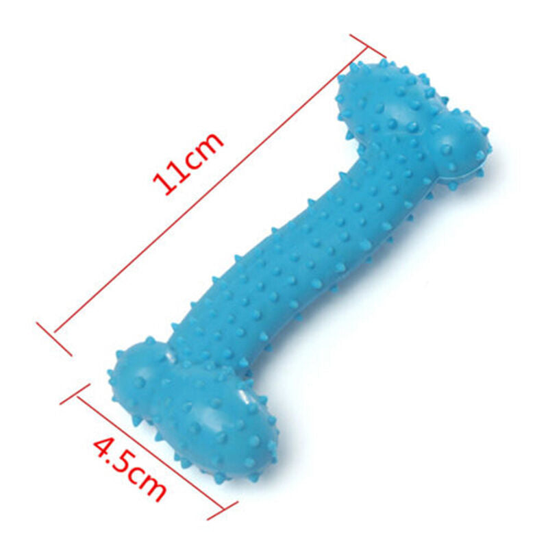 1 Pet Toys Resistant to Bite Bone Dog Molars Rubber Ball Play