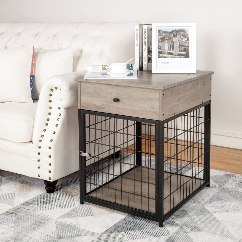 Furniture Dog Crates Style Wood Dog Kennel End Table Dog House Indoor Use