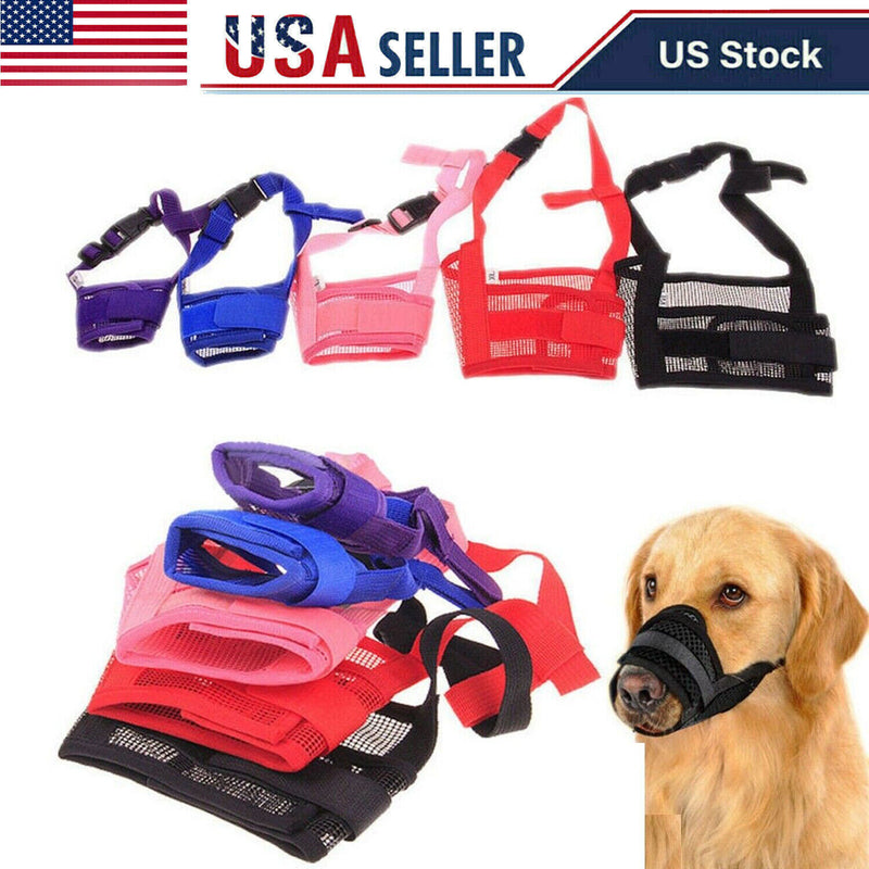 NEW Pet Dog Mask Bark Bite Mesh Mouth Muzzle Grooming anti Stop Chewing USA SELL