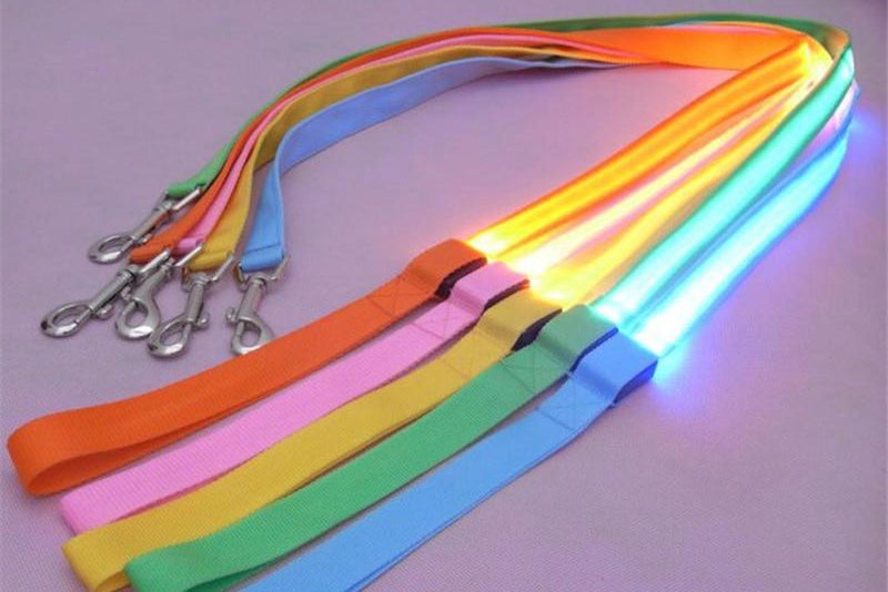 4FT LED PET GLOW-IN -THE-DARK LEASH Dog Cat Night Safety Neck Flash (1FT Light)