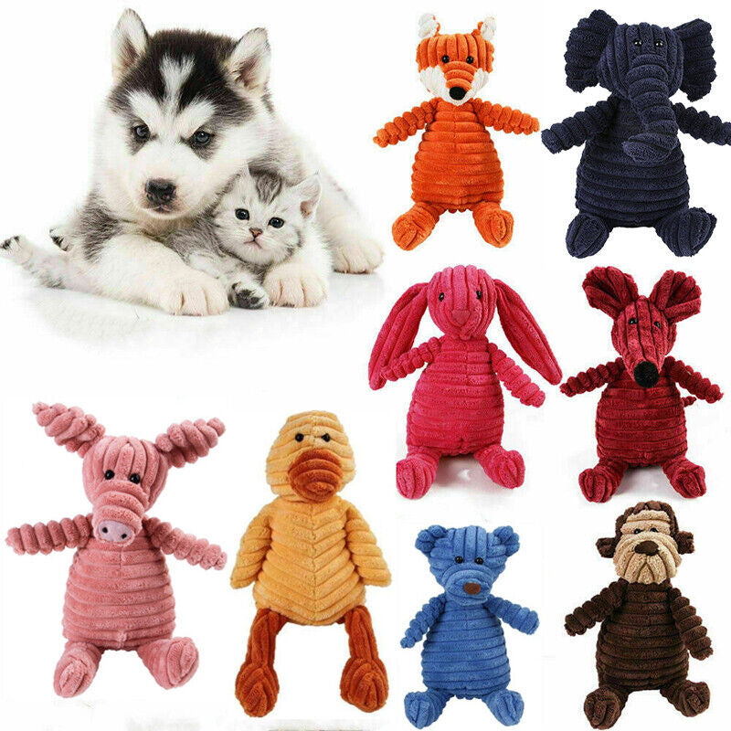 Cute Pet Dog Chew Toy Squeaker Squeaky Soft Plush Play Sound Puppy Teeth Toys LL