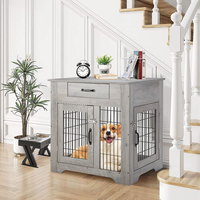 Furniture Dog Crates Style Wood Dog Kennel End Table Dog House Indoor Use