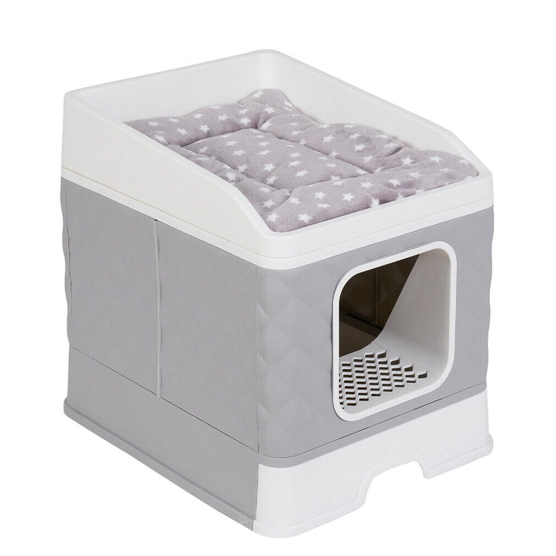 Bingopaw High Quality Jumbo Cat Litter Box Cat Odorless Enclosed Pan Tray House