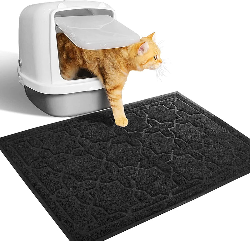 Cat Litter Mat, 24"X20" Litter Box Mat with Litter Lock Mesh, Soft Durable Cat Litter Mat Litter Trapping Mat, Easy to Clean, Non-Slip, Water Resistant, Litter Free Floors, Light Coffe