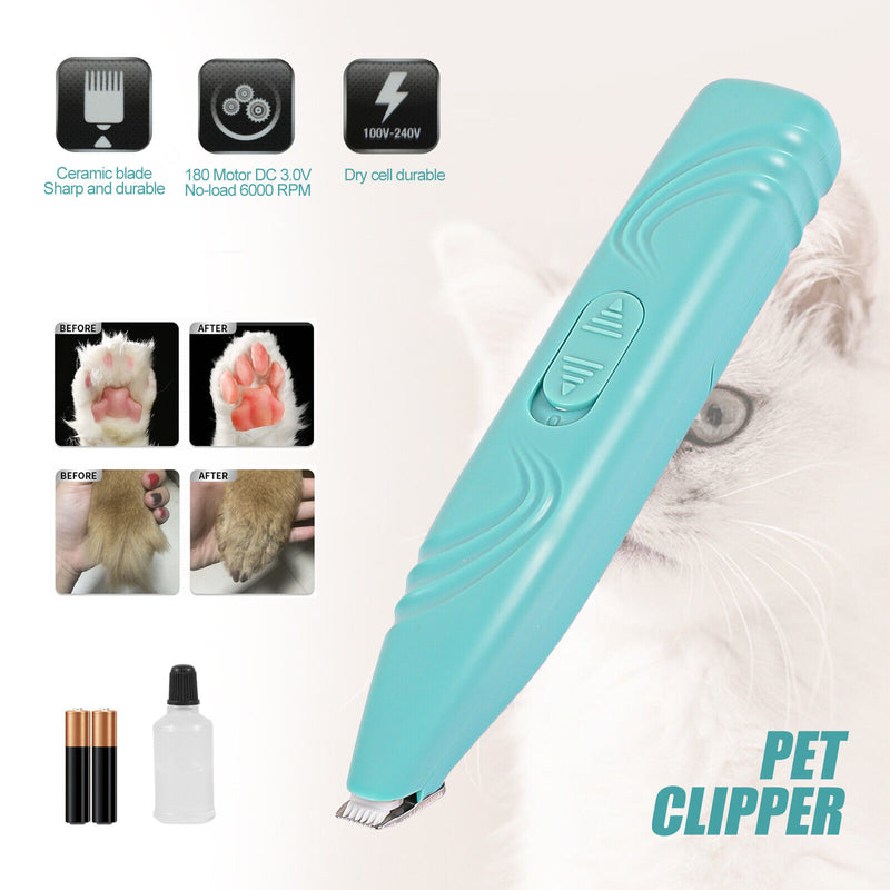 Dog Paw Fur Trimmer Low Noise Cordless Electric Pet Hair Clippers for Cats Dogs