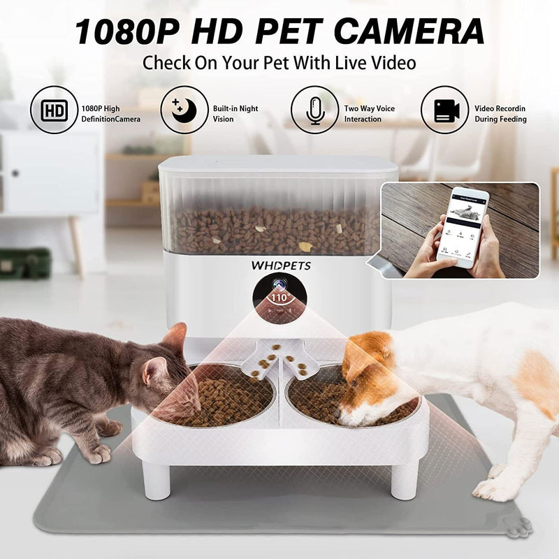 Automatic Cat Feeder Wifi Pet Feeder with 1080P Camera Auto Dog Food Dispenser