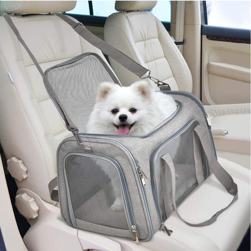 Pet Carrier for Cats, Dogs and Puppies, Gray, (Suitable for Daily Travel), 22 Lbs