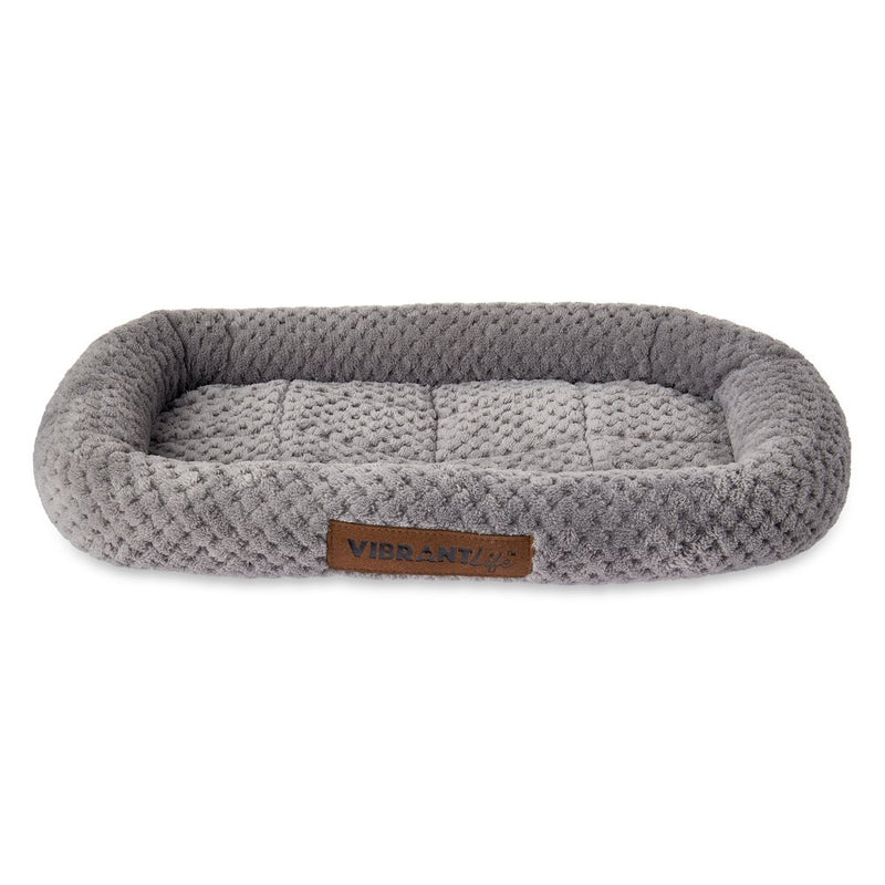 Vibrant Life X-Small Cozy Luxe Dog Crate Mat Pet Bed, Machine-Washable, Gray, 18"