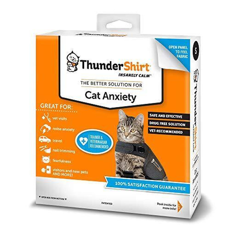 Thundershirt Classic Cat Anxiety Jacket Solid Gray Small