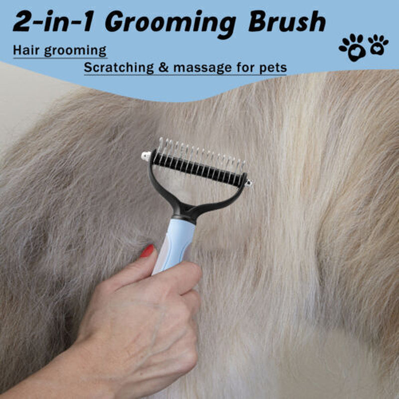 Professional 2 Sided Undercoat Dog Cat Shedding Comb Brush Pet Grooming Tool