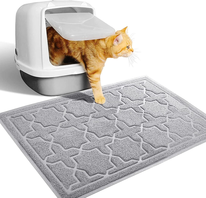 Cat Litter Mat, 24"X20" Litter Box Mat with Litter Lock Mesh, Soft Durable Cat Litter Mat Litter Trapping Mat, Easy to Clean, Non-Slip, Water Resistant, Litter Free Floors, Light Coffe