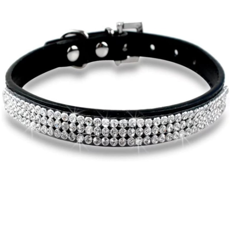 Small Dog Spiked or Diamond Studded Rivets Dog Pet Faux PU Leather Collar Toy Small S/M/L