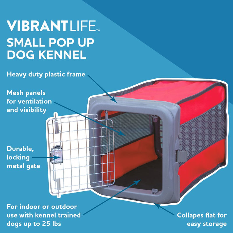 Vibrant Life 22.5" Polyester Pop up Pet Kennel for Dogs and Cats