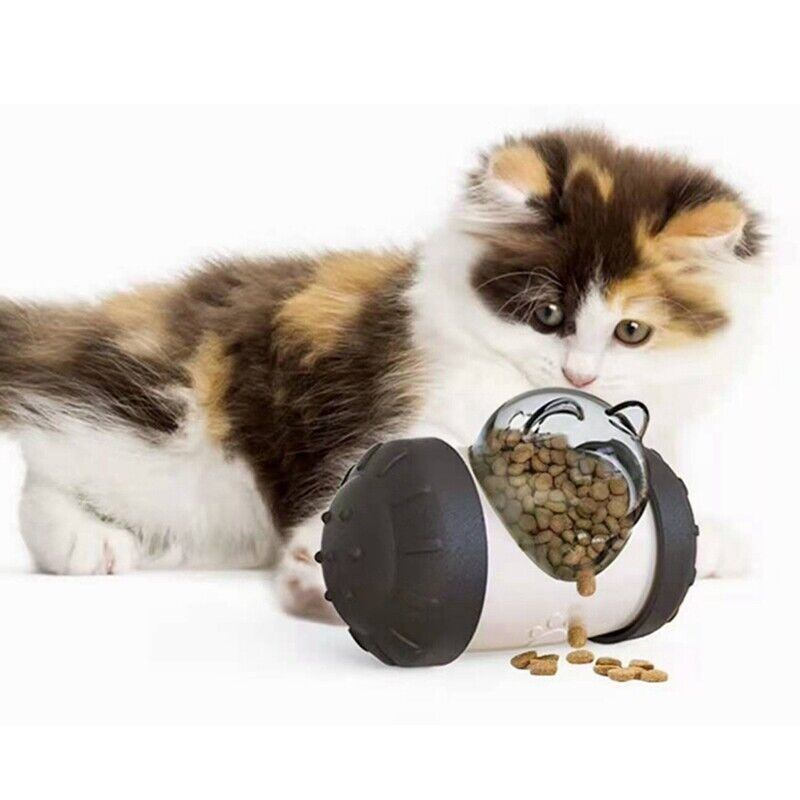 Automatic Pet Feeder Dog Cat Food Dispenser Tumbler Bowl Interactive Ball Toy