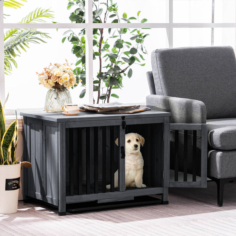 Lovupet Wooden Dog Crate Furniture, No Assembly Portable Small Pet Crate, 0651