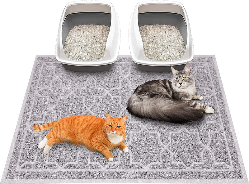 Cat Litter Mat, 24"X20" Litter Box Mat with Litter Lock Mesh, Soft Durable Cat Litter Mat Litter Trapping Mat, Easy to Clean, Non-Slip, Water Resistant, Litter Free Floors, Light Coffe