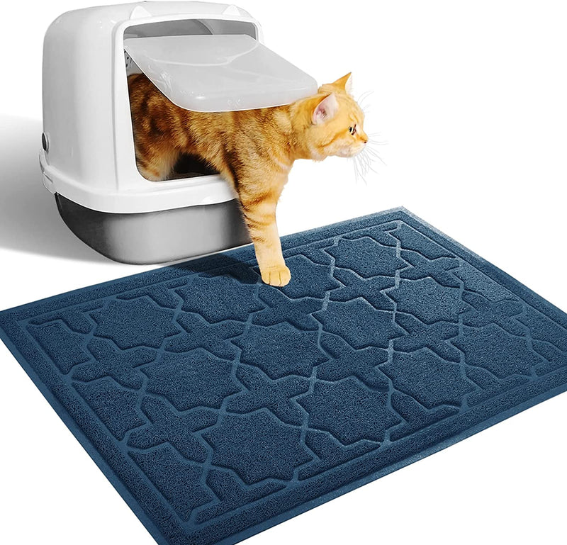 Cat Litter Mat, 24"X20" Litter Box Mat with Litter Lock Mesh, Soft Durable Cat Litter Mat Litter Trapping Mat, Easy to Clean, Non-Slip, Water Resistant, Litter Free Floors, Light Coffe