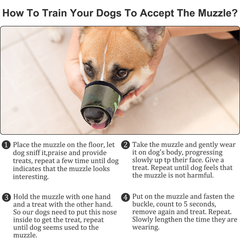 Dog Muzzle Mask anti Stop Bite Barking Chew Nylon Adjustable Pet Mouth S/M/L/XL