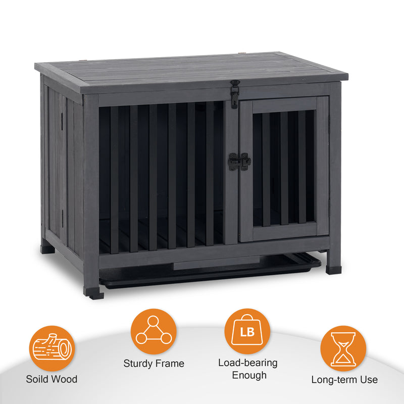 Lovupet Wooden Dog Crate Furniture, No Assembly Portable Small Pet Crate, 0651