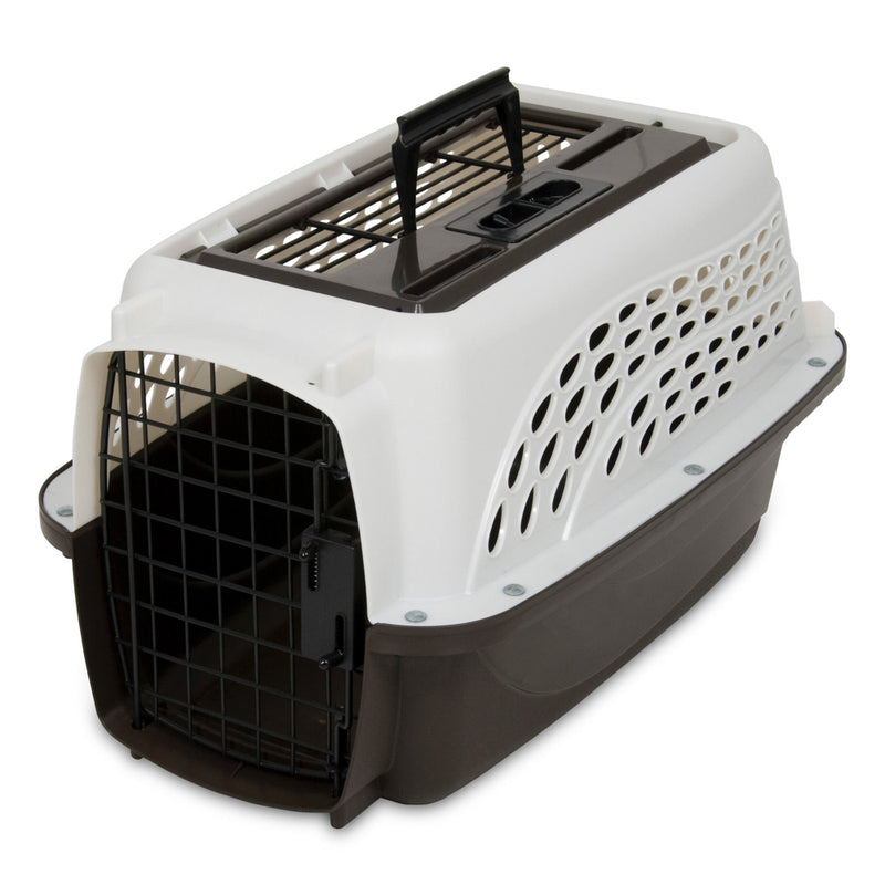 Petmate Double Door Top Load Pet Kennel, White, 19"L