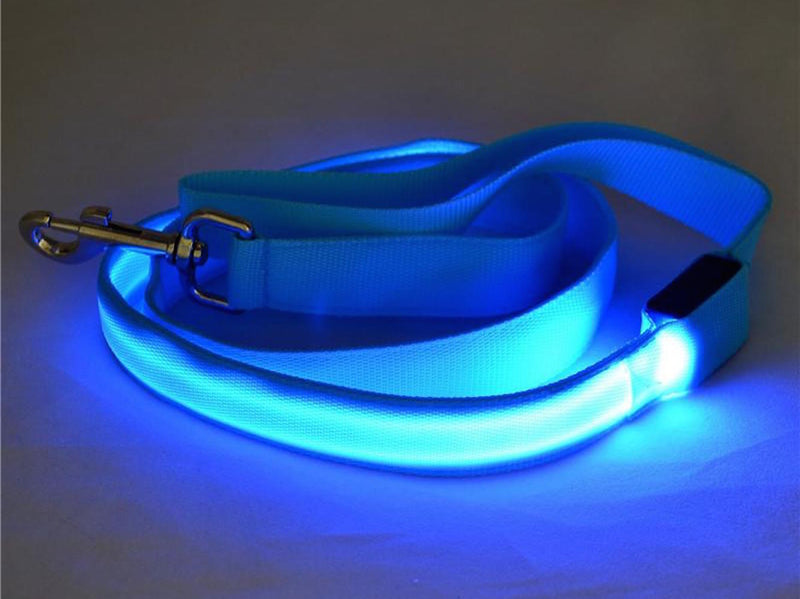 4FT LED PET GLOW-IN -THE-DARK LEASH Dog Cat Night Safety Neck Flash (1FT Light)