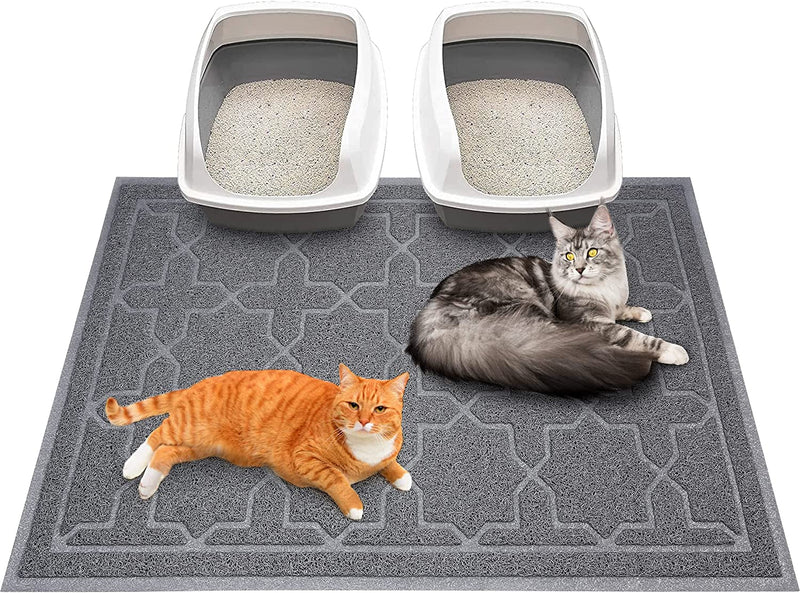 Cat Litter Mat, 24"X20" Litter Box Mat with Litter Lock Mesh, Soft Durable Cat Litter Mat Litter Trapping Mat, Easy to Clean, Non-Slip, Water Resistant, Litter Free Floors, Light Coffe