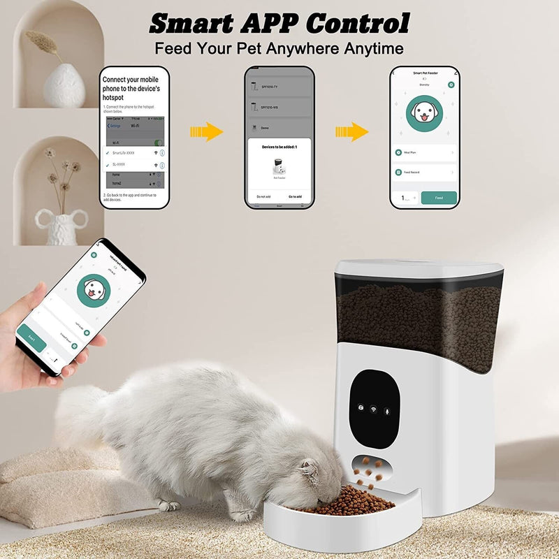 Automatic Cat Feeder - APP Control 2.4G Wifi Smart Pet Dry Food Dispenser