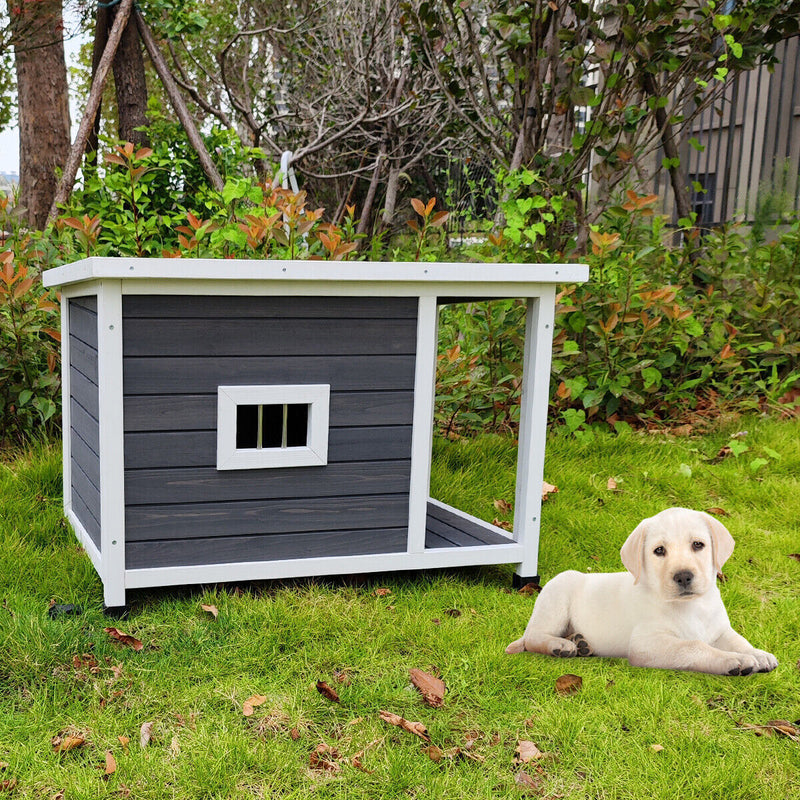 Puppy Pet Dog Kennel Waterproof Dog Cage Wooden Dog House with Porch Deck